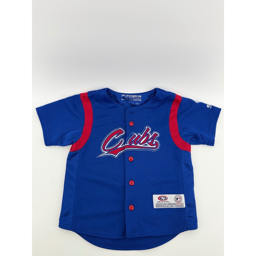 True Fan Chicago Cubs Baseball Jersey 3T Blue Red Toddler Embroidered Gameday M